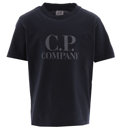 C.P. Company Stuttermabolur - Total Eclipse Blue M. Prentað