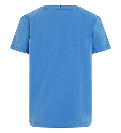 Tommy Hilfiger Stuttermabolur - Eingerð Tee - Blue Stafa