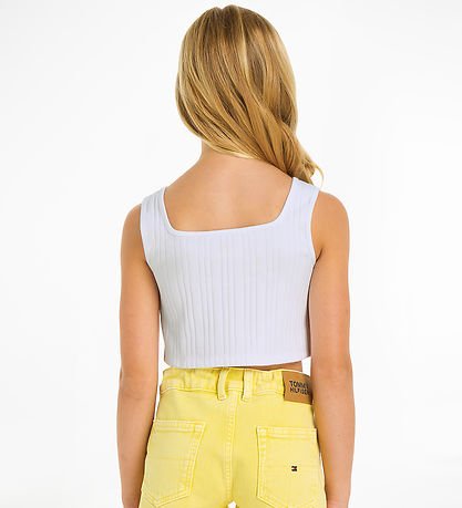 Tommy Hilfiger Topp - Monotyp Rib - Vit