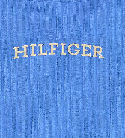 Tommy Hilfiger Top - Beschnitten - Rib - Blue Zauber m. Weiß