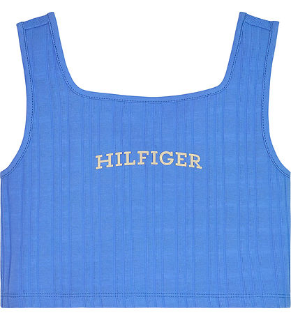 Tommy Hilfiger Top - Beschnitten - Rib - Blue Zauber m. Weiß