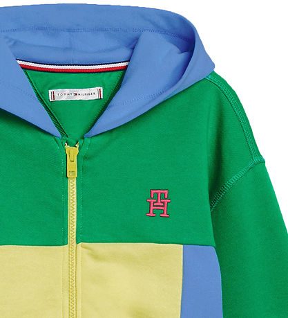 Tommy Hilfiger Cardigan - U Colorblock Monogram - Green/Yellow/P