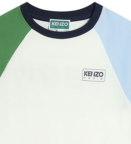 Kenzo Stuttermabolur - Ivory M. Grænt/Ljósblár