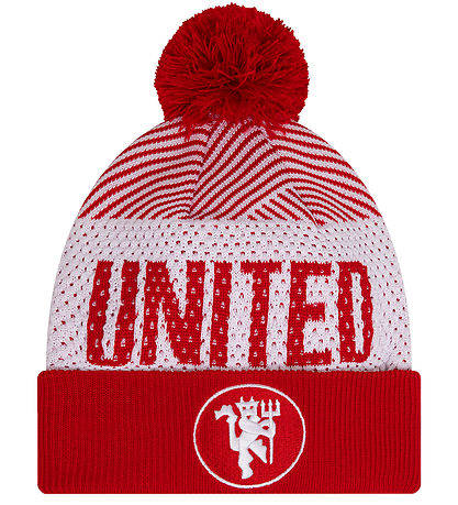 New Era Beanie w. Pom-Pom - Knitted - Manchester United - Red/Wh