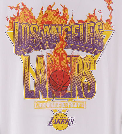 New Era Stuttermabolur - NBA - Lakers - Hvítur