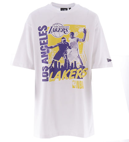 New Era T-shirt - NBA-spelarens grafik - Lakers - Vit