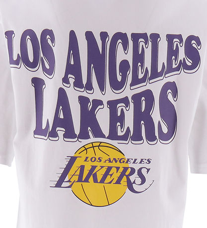 New Era Stuttermabolur - Lakers - Hvítur