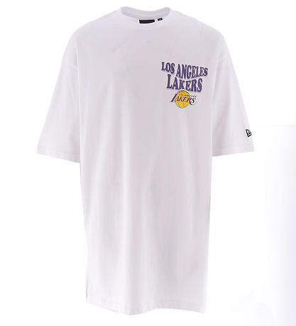 New Era Stuttermabolur - Lakers - Hvítur