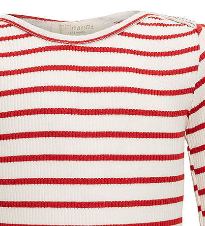 Minimalisma Bodysuit l/s - Bono - Silk/Cotton - Poppy Stripes