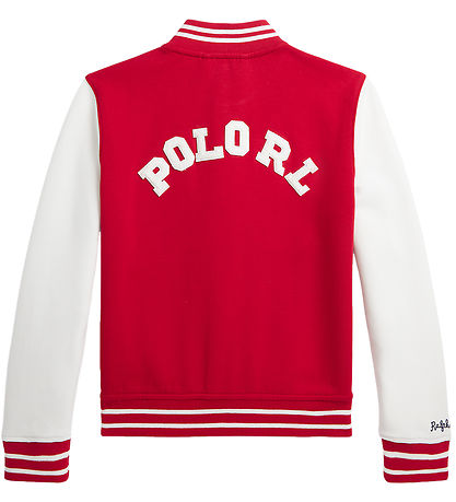 Red and white polo jacket store