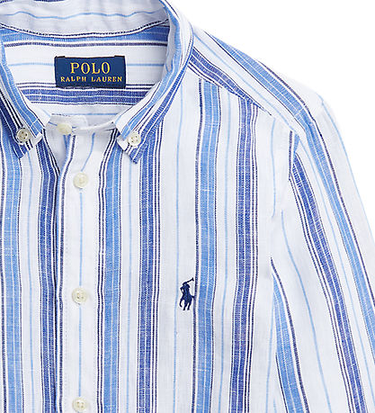 Polo Ralph Lauren Hemd - Leinen - Blau/Weiß gestreift