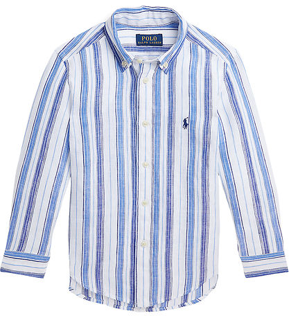 Polo Ralph Lauren Hemd - Leinen - Blau/Weiß gestreift