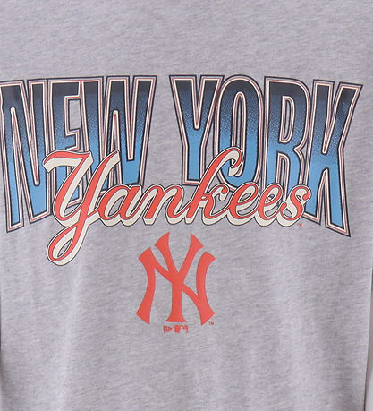 New Era Stuttermabolur - New York Yankees - Grár