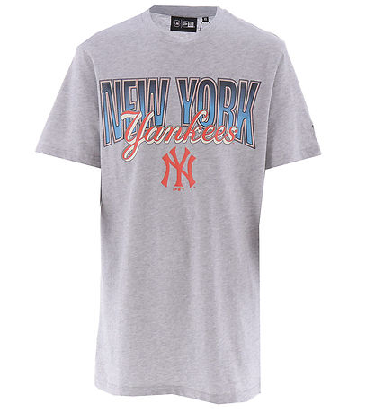 New Era Stuttermabolur - New York Yankees - Grár