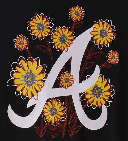 New Era Stuttermabolur - Floral - Svart