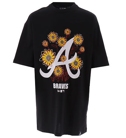 New Era Stuttermabolur - Floral - Svart