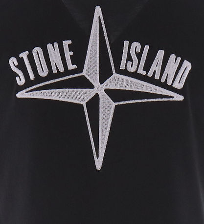 Stone Island Stuttermabolur - Svart M. Hvítur