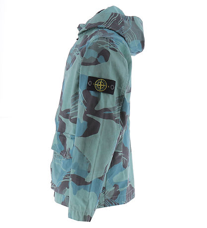 Stone Island Jas - Smaragd m. Print