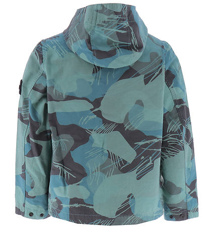 Stone Island Jas - Smaragd m. Print