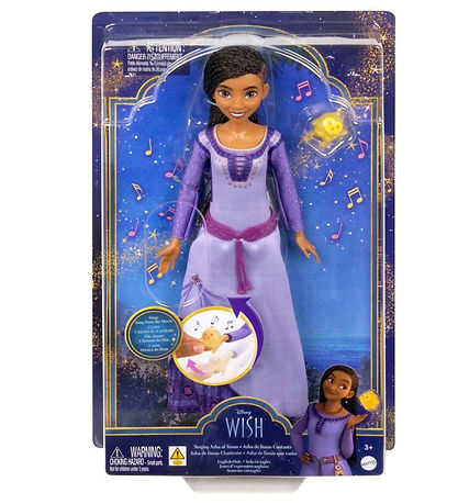 Disney Wish Dúkka - 29 cm - Syngjandi Asha M. Hljóð/tónlist
