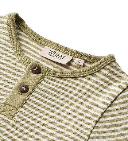 Wheat Bodysuit l/s - Benny - Sage Green Stripe