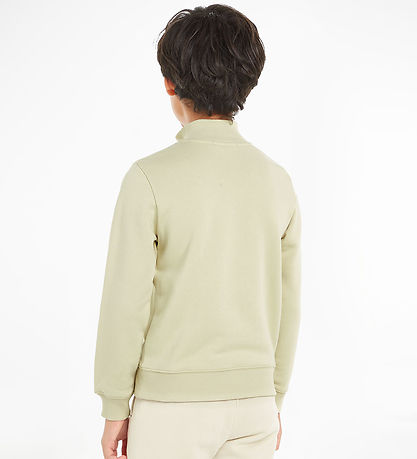 Calvin Klein Sweatshirt - Terry Halbreißverschluss - Green Haze