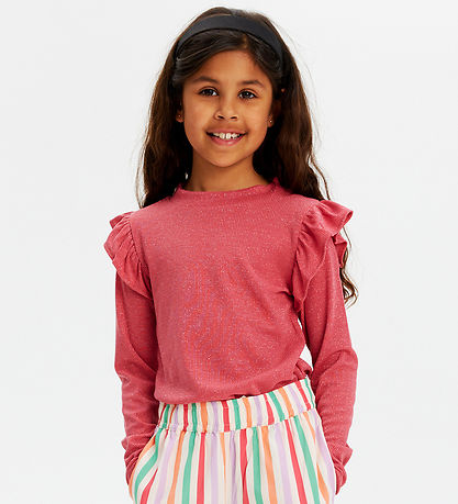 The New Bluse - Rib - TnFarah - Geranium m. Glitzer