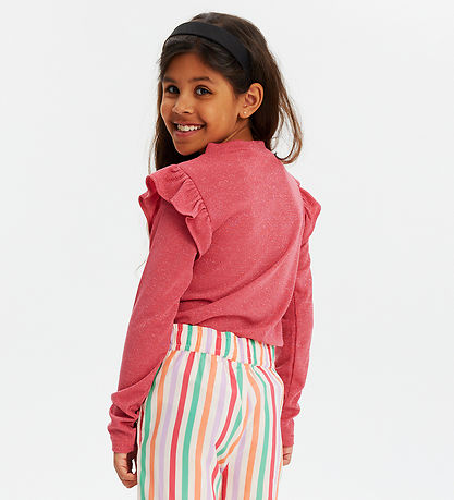 The New Bluse - Rib - TnFarah - Geranium m. Glitzer