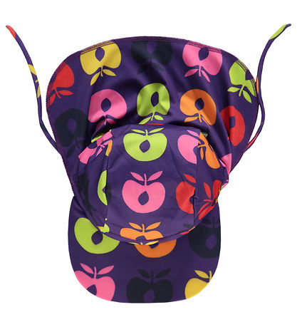 Småfolk Badhatt - UV50+ - Purple Heart m. Retro Äpplen
