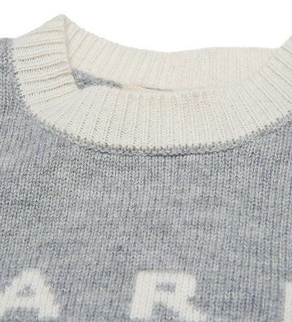 Marni Blouse - Bijgesneden - Wol - Grijs Gevlekt m. Crème