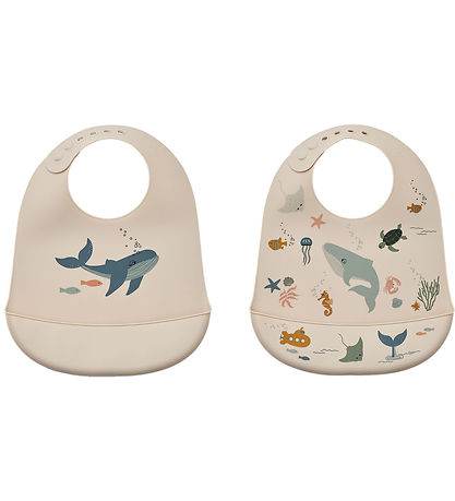 Liewood Bibs - Silicone - 2-Pack - Tilda - Sea Creature/San