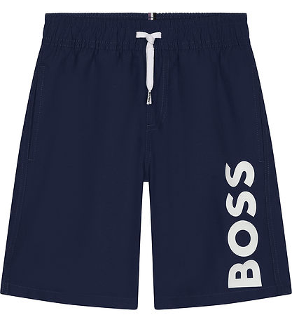 BOSS Swim Shorts - Navy w. White