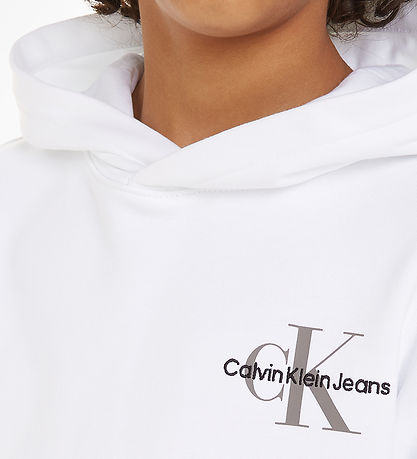 Calvin Klein Kapuzenpullover - Small Monogramm - Bright White
