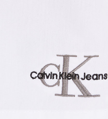 Calvin Klein Skyrta - Einlitamerki af - Bright White
