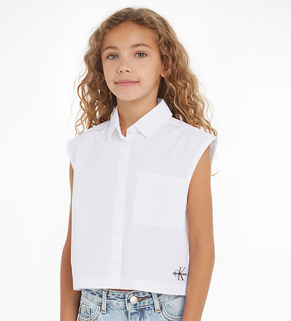 Calvin Klein Skyrta - Einlitamerki af - Bright White