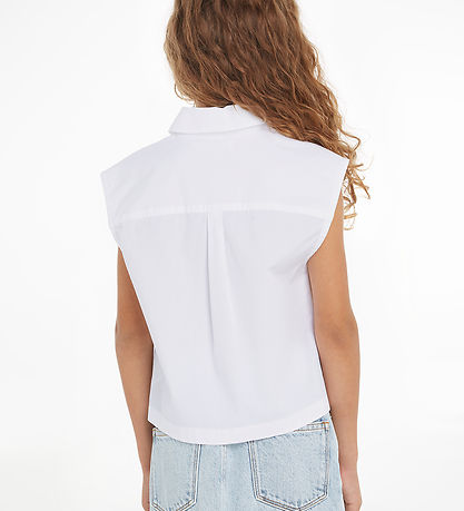 Calvin Klein Skyrta - Einlitamerki af - Bright White