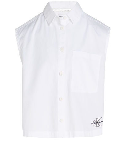 Calvin Klein Skyrta - Einlitamerki af - Bright White