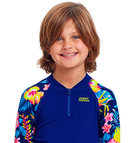 Funkita Swim Top - Zippy Rash - UV50+ - In Bloom