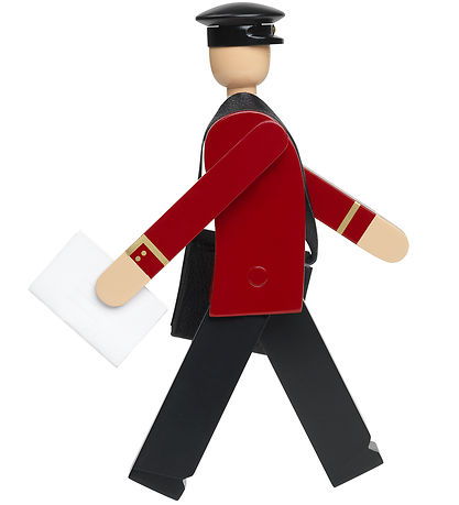 Kay Bojesen Träfigur - Brevbärare - 20 cm - Svart/Röd