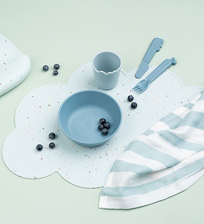 Done by Deer Placemat - Silicone - Sky - Confetti Blue