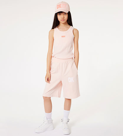 DKNY Hlýrabolur - Rib - Bleikt