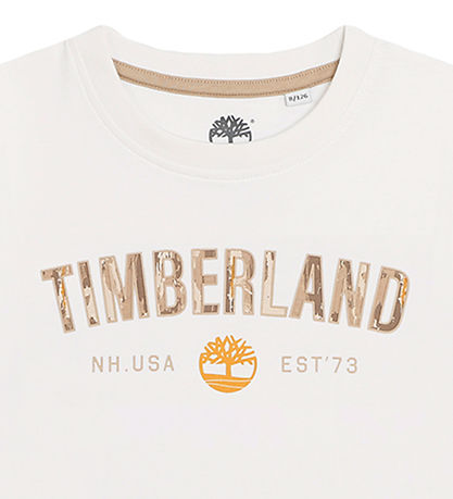 Timberland Stuttermabolur - Hvítt