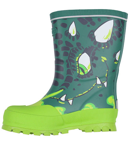 Viking Rubber Boots - Jolly - Bottlegreen/Multi w. Dragon