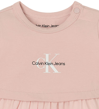 Calvin Klein Kleid m. Shorts - Monogramm-Logo - Sepia Rose