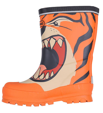 Viking Rubber Boots - Jolly - Orange/Multi w. Tiger