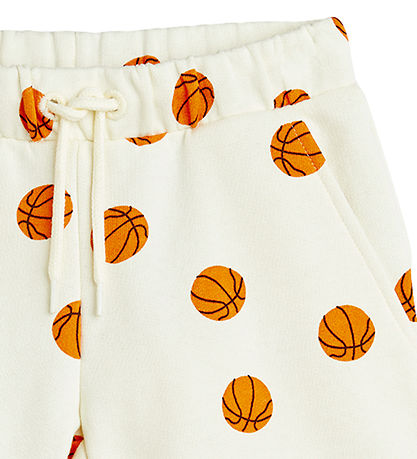 Mini Rodini Shorts en Molleton - Basket-ball - Offwhite
