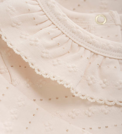Minymo Bodysuit l/s - Jacquard - Pink Champagne
