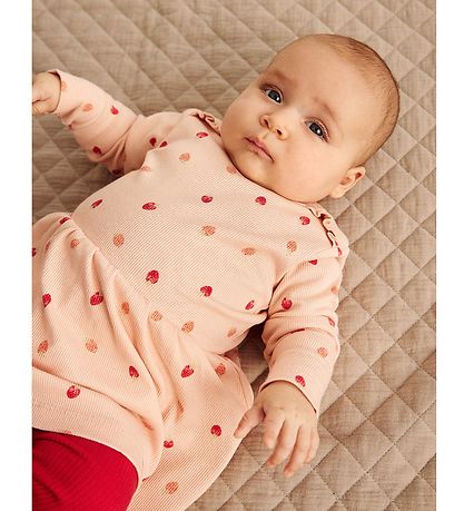 Minymo Bodysuit w. Skirt - AOP - Rib - Spanish Villa