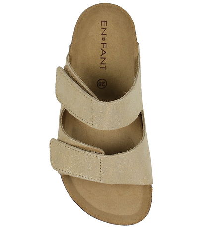 En Fant Sandalar - Nubuck - Champagne Drapplitað