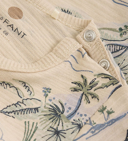 En Fant Bodysuit l/s - Slurry - Cement w. Print